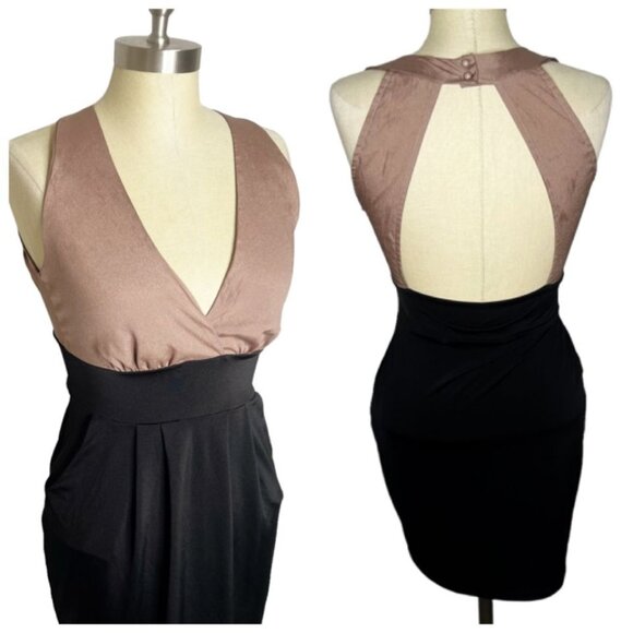 Lulu's Dresses & Skirts - Lulu's Dress Womens Size M Brown Black Open Back